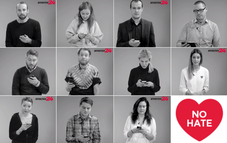 Nyheter24, Näthat,  #nohatese, nätkärlek,  No Hate Speech Movement